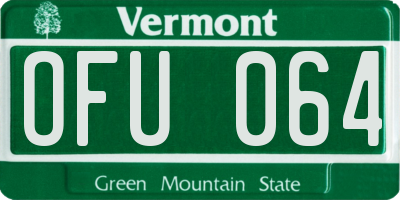 VT license plate OFU064