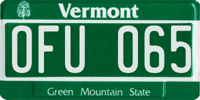 VT license plate OFU065
