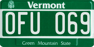 VT license plate OFU069