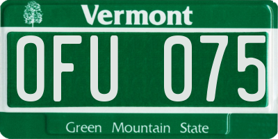 VT license plate OFU075