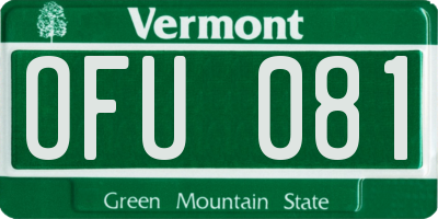 VT license plate OFU081