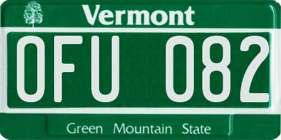 VT license plate OFU082