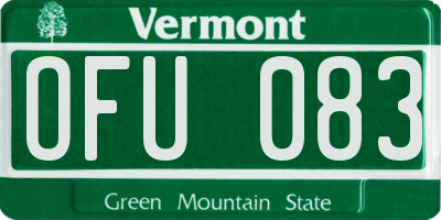 VT license plate OFU083