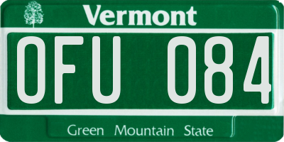VT license plate OFU084