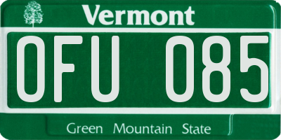VT license plate OFU085