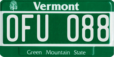 VT license plate OFU088