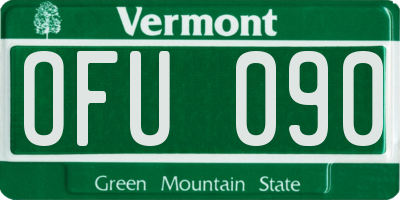 VT license plate OFU090