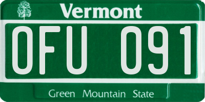 VT license plate OFU091