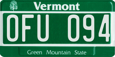 VT license plate OFU094