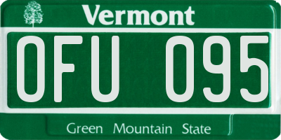 VT license plate OFU095