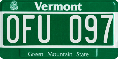 VT license plate OFU097