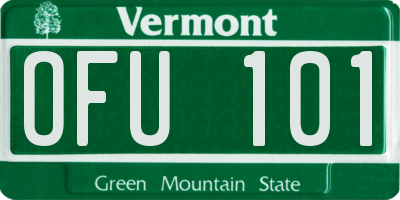 VT license plate OFU101