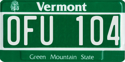 VT license plate OFU104