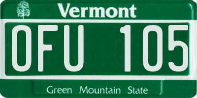 VT license plate OFU105