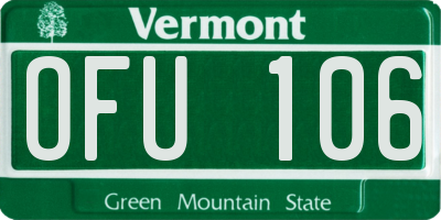 VT license plate OFU106