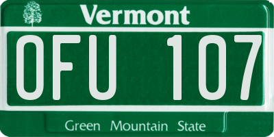 VT license plate OFU107