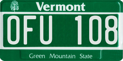 VT license plate OFU108