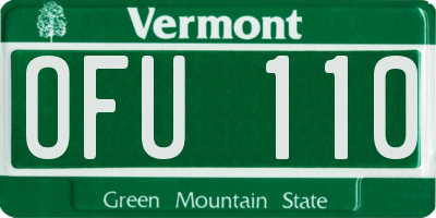 VT license plate OFU110
