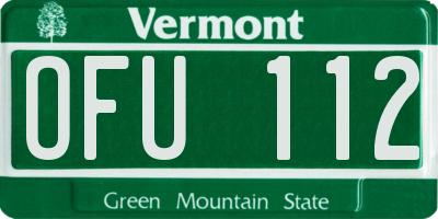 VT license plate OFU112