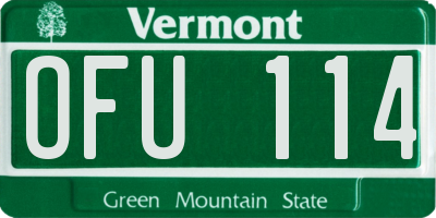 VT license plate OFU114