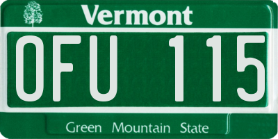 VT license plate OFU115
