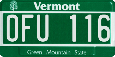 VT license plate OFU116