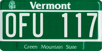 VT license plate OFU117