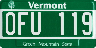 VT license plate OFU119