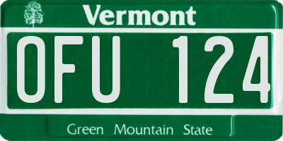 VT license plate OFU124