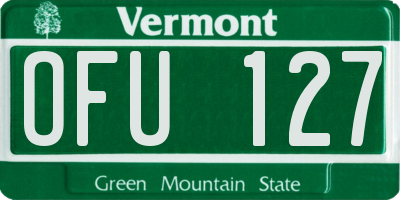 VT license plate OFU127