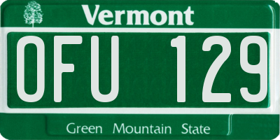 VT license plate OFU129