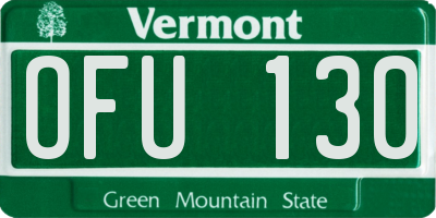 VT license plate OFU130