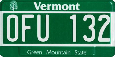 VT license plate OFU132