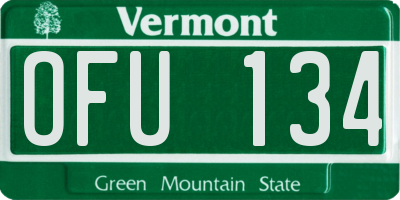 VT license plate OFU134