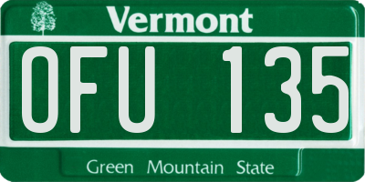 VT license plate OFU135