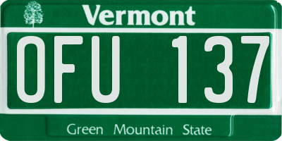 VT license plate OFU137