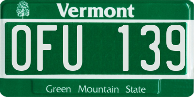 VT license plate OFU139