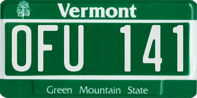VT license plate OFU141