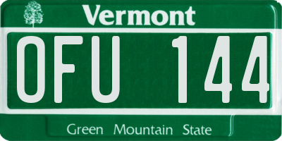 VT license plate OFU144