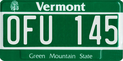 VT license plate OFU145