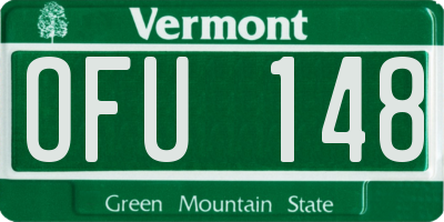 VT license plate OFU148