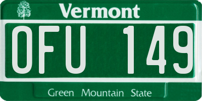 VT license plate OFU149