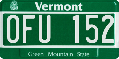 VT license plate OFU152
