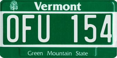 VT license plate OFU154