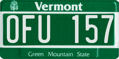 VT license plate OFU157