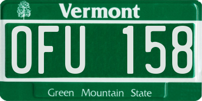VT license plate OFU158