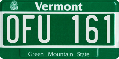 VT license plate OFU161