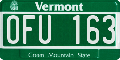 VT license plate OFU163