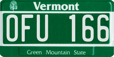 VT license plate OFU166