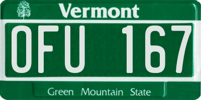 VT license plate OFU167